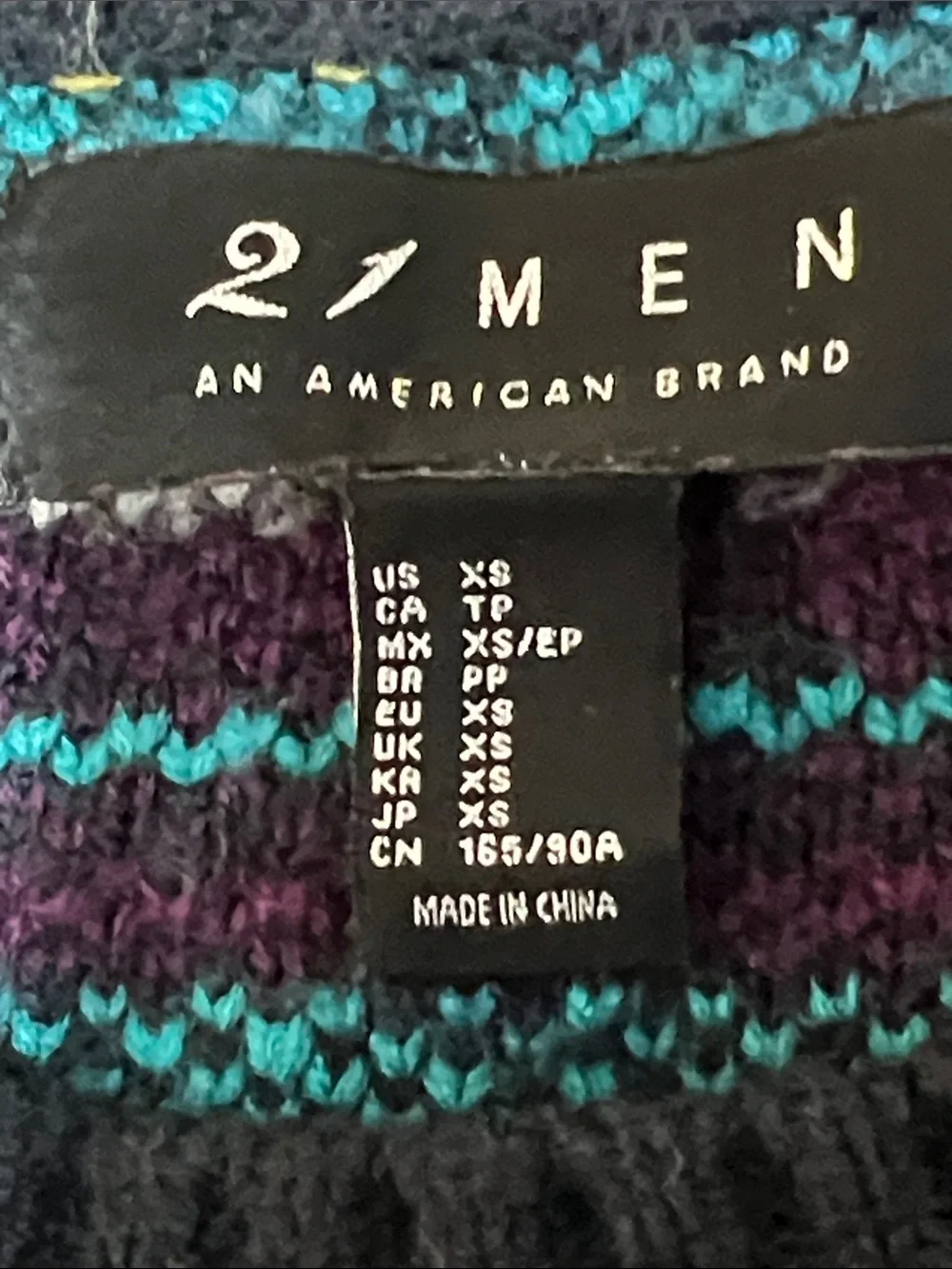 Vintage 90’s Crewneck Fair Isle Sweater in Black with Teal & Yellow Accents